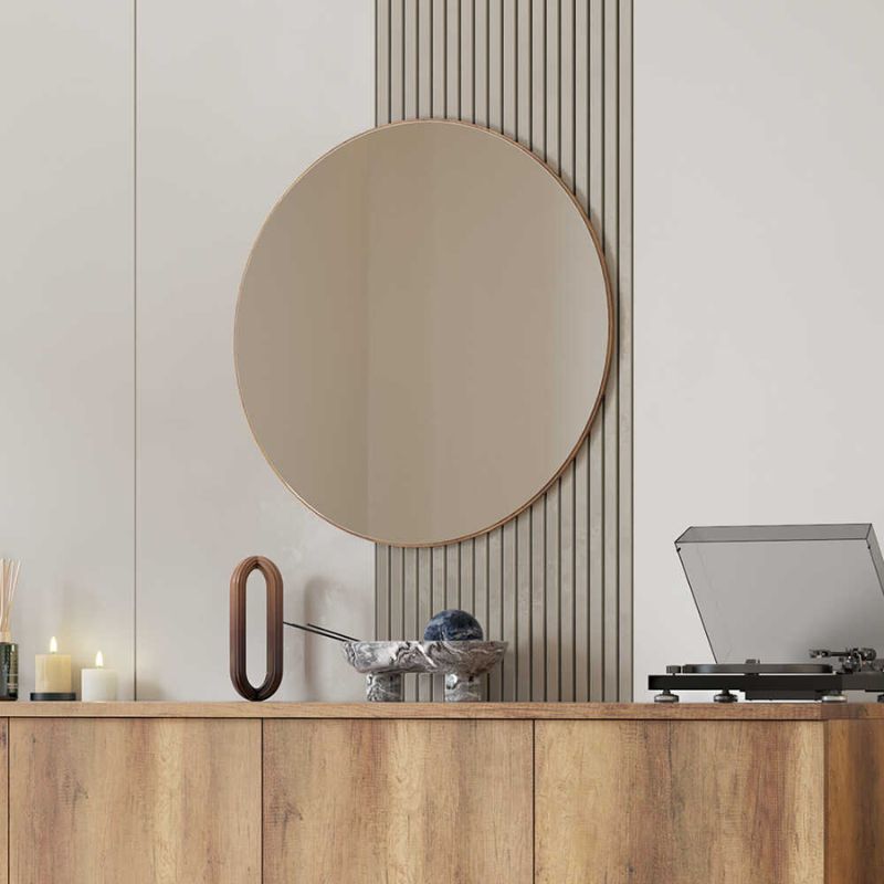 Pasqyrë rrethore Sephia, ngjyrë arre