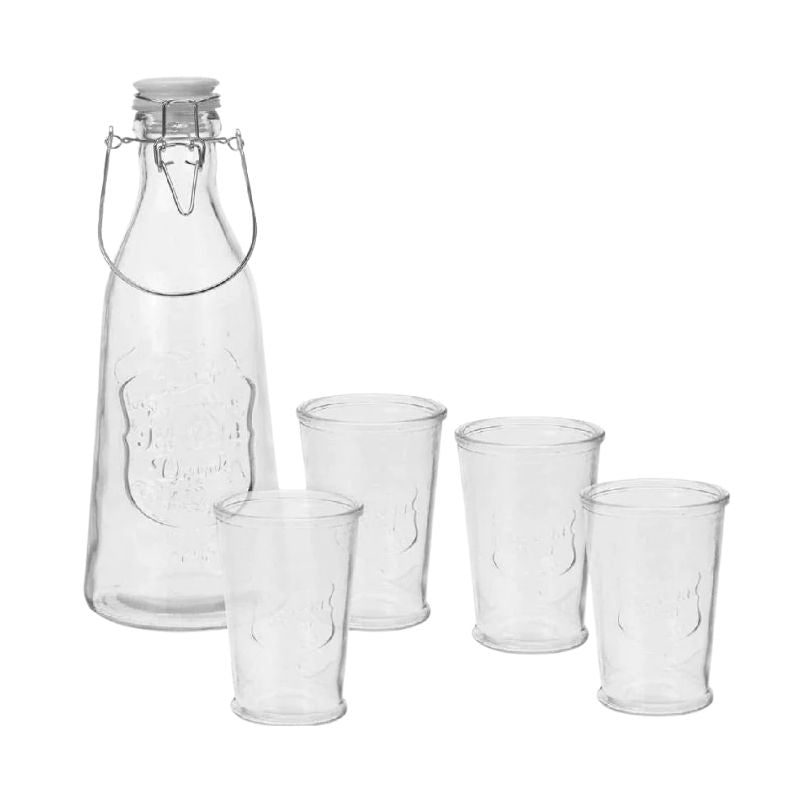 Set shishe qelqi me 4 gota uji