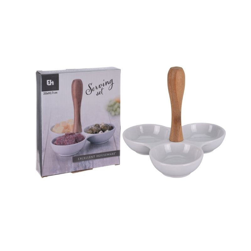 ﻿Set servirje snacks, porcelan