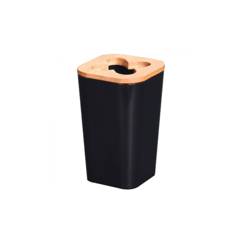 Mbajtëse për furca dhëmbesh me kapak bamboo