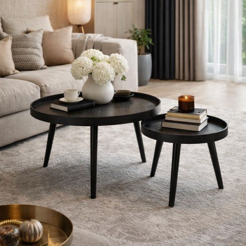 Set tavolinash Black, 2 copë