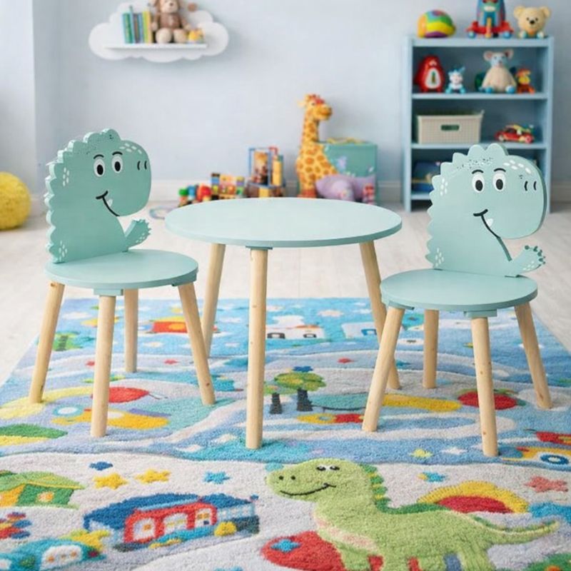 Set tavolinë dhe 2 karrige për fëmijë, Blu