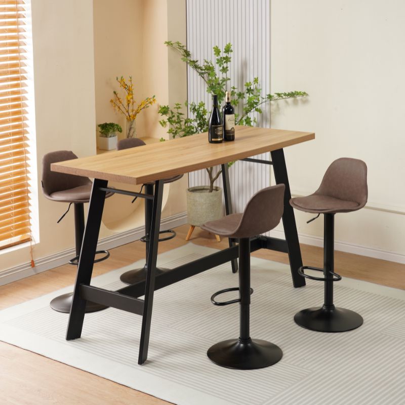 Stol bari me piston LUCY, Brown