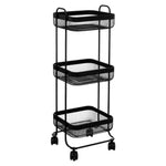 Three-tiered kitchen organizer on wheels