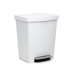 Waste bin with pedal, White