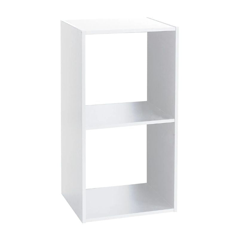 Bibliotekë druri me 2 pjesë MIX BLANC