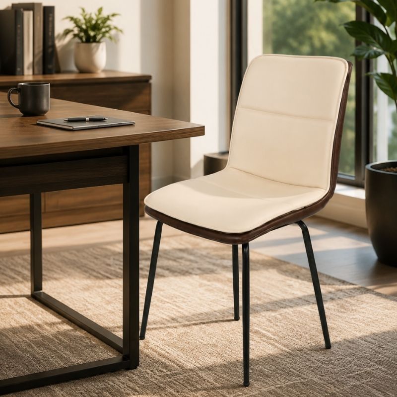 Chair MAEVA, Beige + Brown