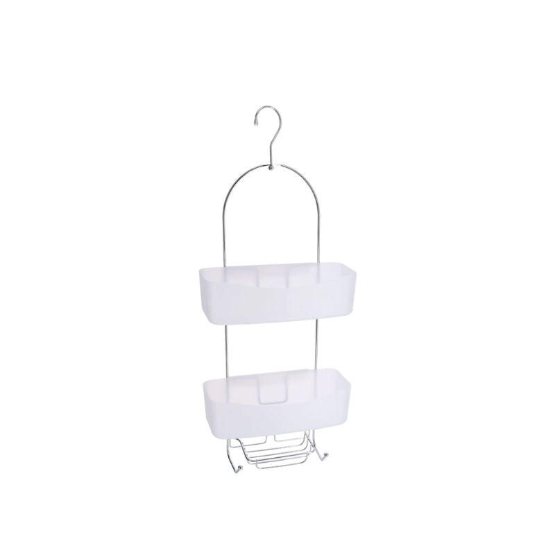 Mbajtëse metalike shamposh + mbajtëse sapuni transparente