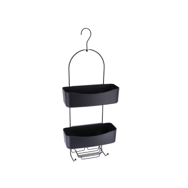 Mbajtëse metalike shamposh + mbajtëse sapuni transparente