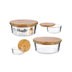 Glass organizer with Bamboo lid