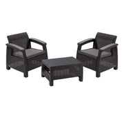 Set CORFU II 1 tavolinë + 2 poltrone tek grafit