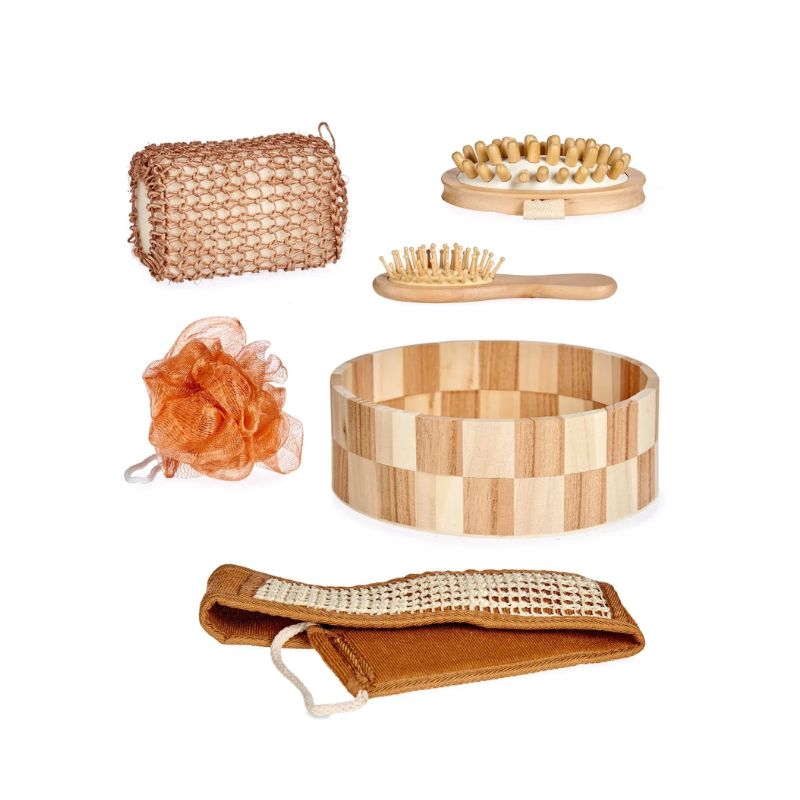 Set për tualet ne kuti druri 5 copë