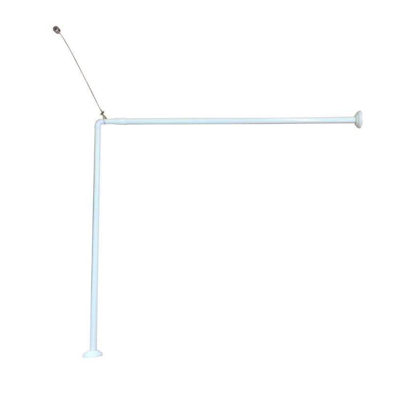 Tub perde dushi + kabëll tavani metalik, white