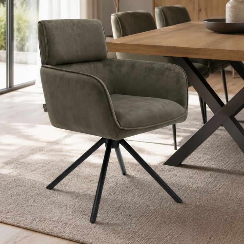 ZAYLA Swivel Chair, GREEN