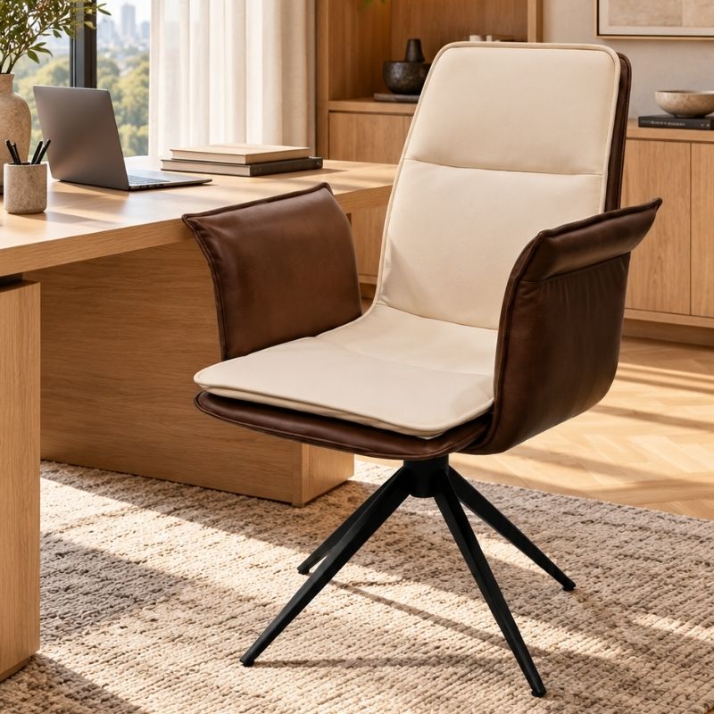 MAEV Chair, Beige + Brown
