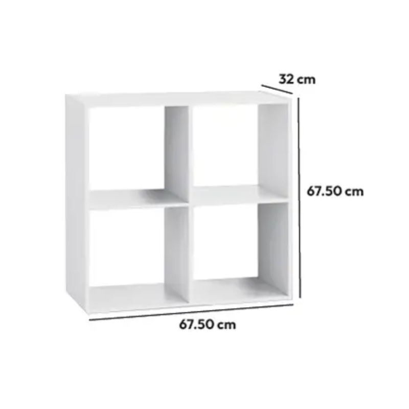 Bibliotekë me 4 pjesë MIX WHITE