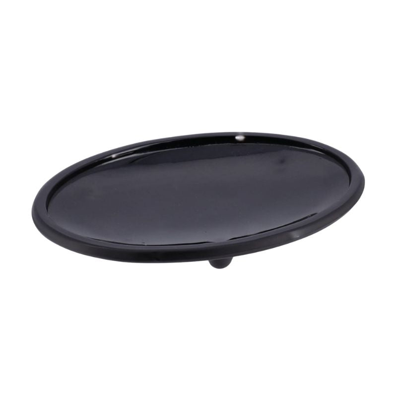 Oval Glass Soap Dish Black