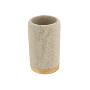 Natural bamboo toothbrush holder with mesh effect