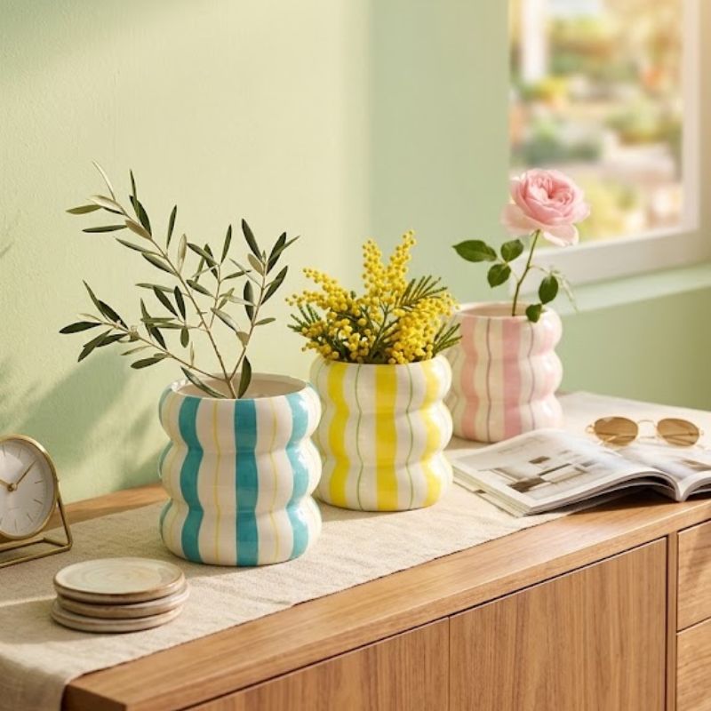 Vazo lulesh me vija 14 x 13,5 cm