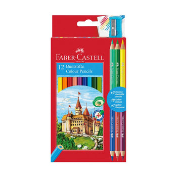 Ngjyra druri 12 pcs + Prerëse Faber Castell