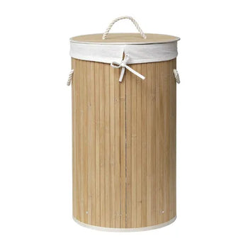 Kosh rrobash Bamboo, formë rrethore