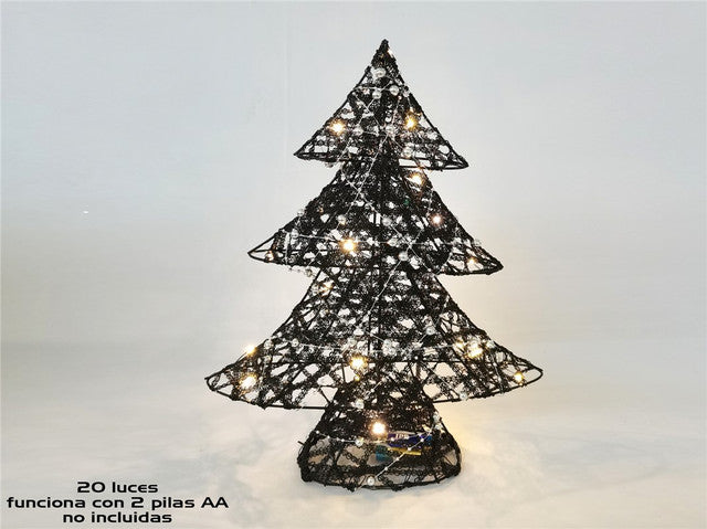 Peme Krishlindjesh Black 35 cm, ,me 20 drita LED