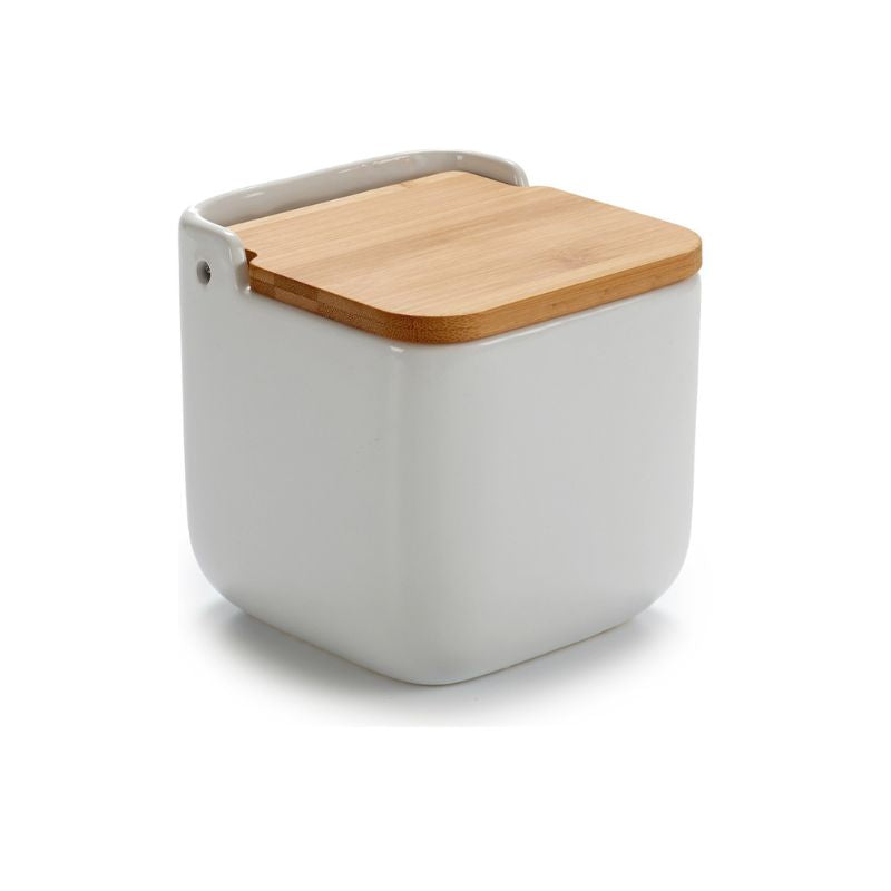 Mbajtese kripe e bardhe me kapak Bamboo
