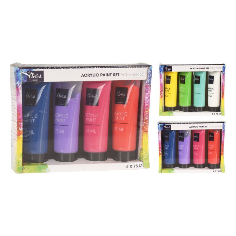 Set Bojera Akrilike 4 copë x 75 ml