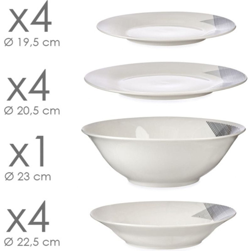 Set pjatash porcelani 13 cope